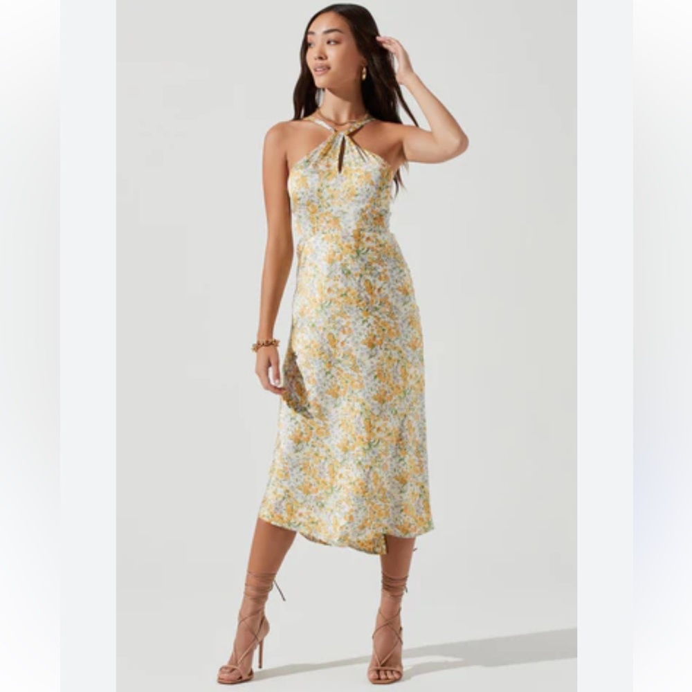ASTR The Label floral halter midi dress